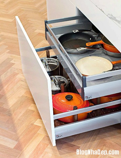 Bí quyết nới rộng không gian chứa đồ cho phòng bếp