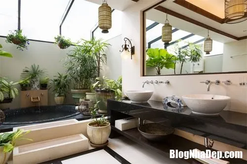 Bố trí phòng tắm đầy quyến rũ theo phong cách miền nhiệt đới