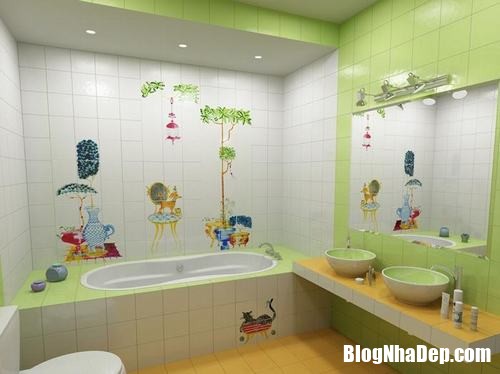 Cách trang trí phòng tắm siêu dễ thương khiến bé muốn tắm mỗi ngày