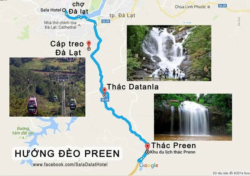 Địa chỉ thác Prenn chính xác nằm ở đâu?