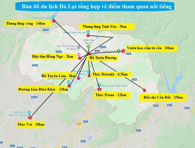 Địa chỉ Thung Lũng Vàng Đà Lạt nằm ở đâu?