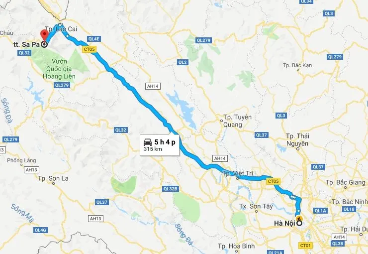 Từ Hà Nội đi Sapa mất bao nhiêu km?